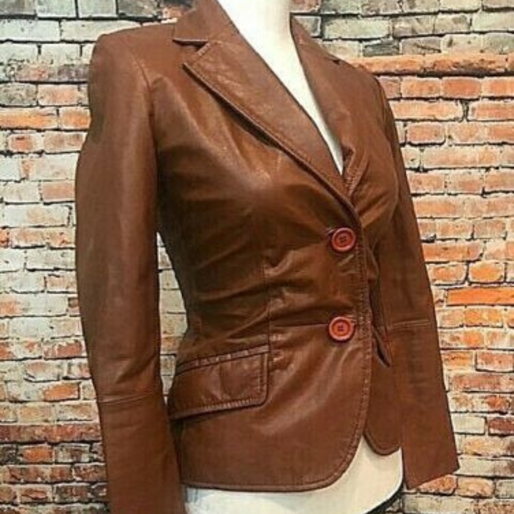 Zara Basic 100% Leather Jacket - image 1